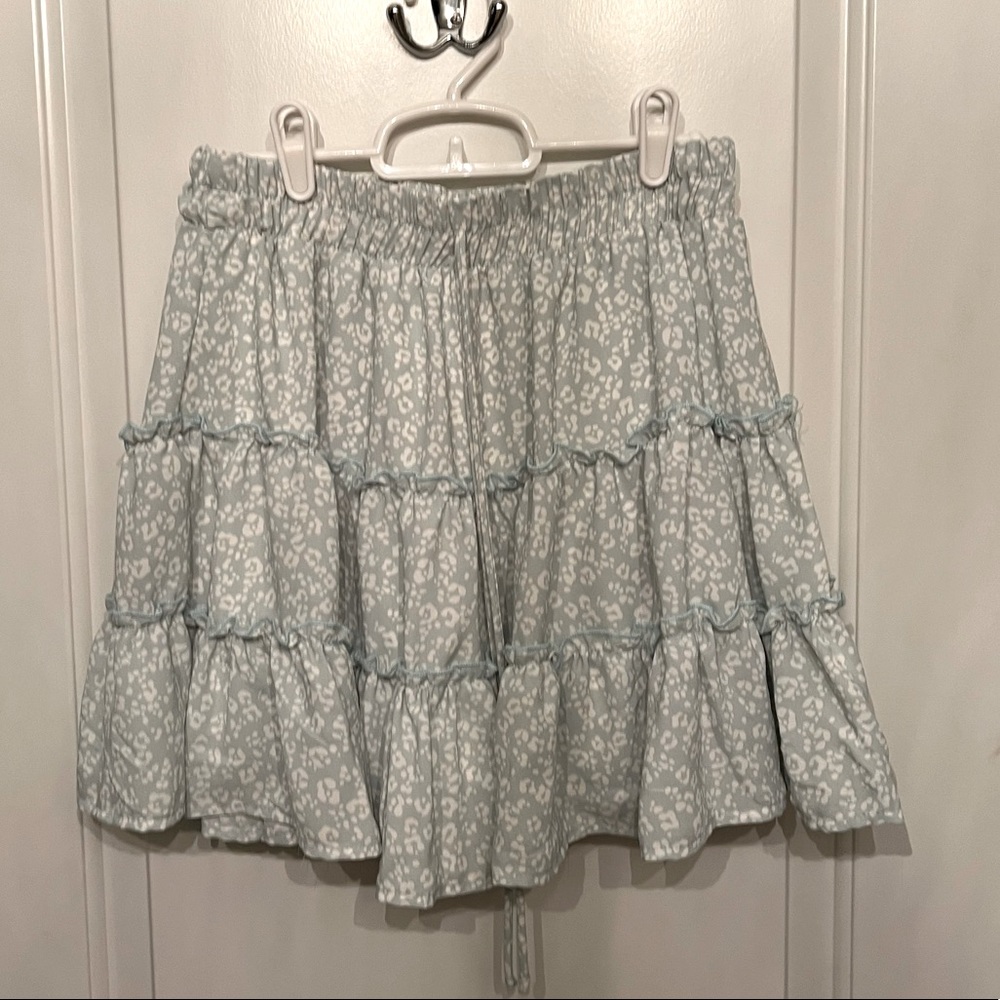 Altar’s State Green Leopard mini skirt